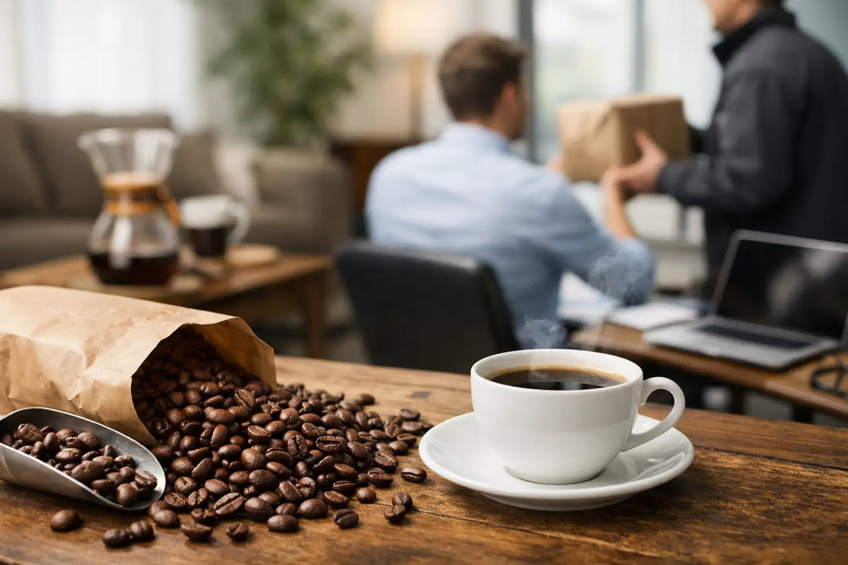 Friskristet kaffe levering til hjemmet og kontoret