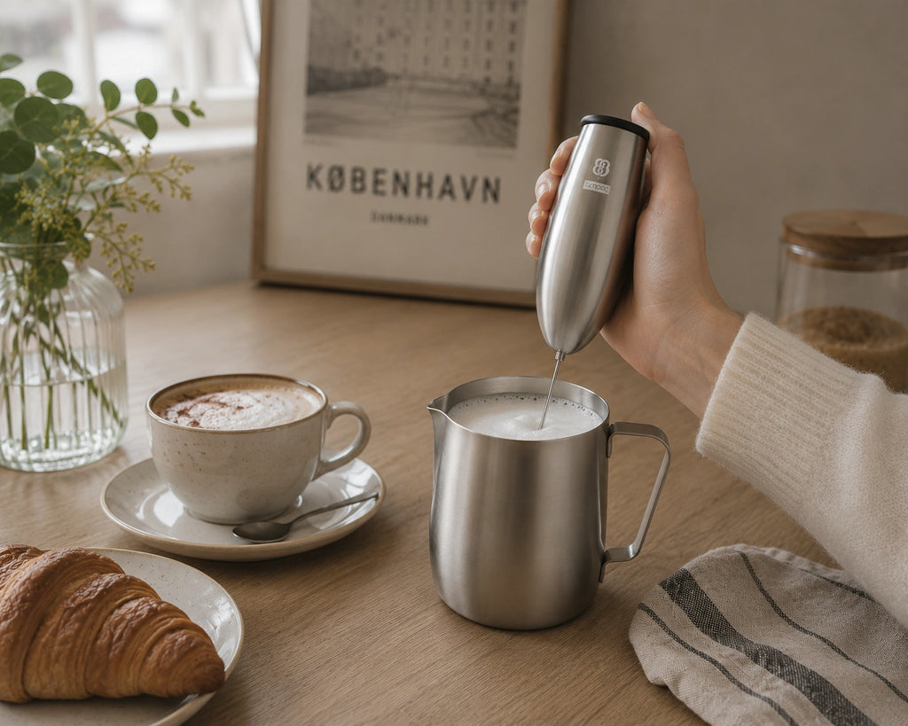 Bodum - Battery-operated milk frother in chrome, without battery