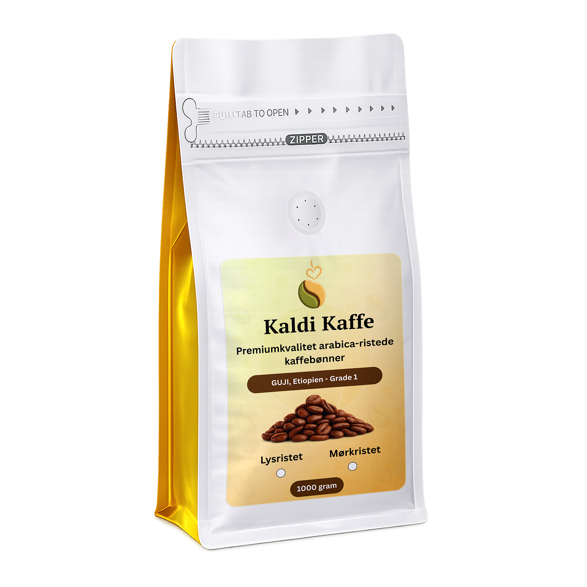 Ethiopisk Guji Grade 1 Ristet Kaffebønner – 100% Arabica, 1000g