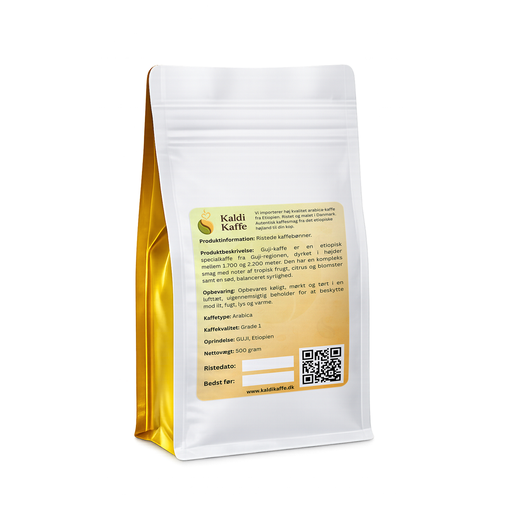 Ethiopisk Guji Grade 1 Ristet Kaffebønner – 100% Arabica, 500g