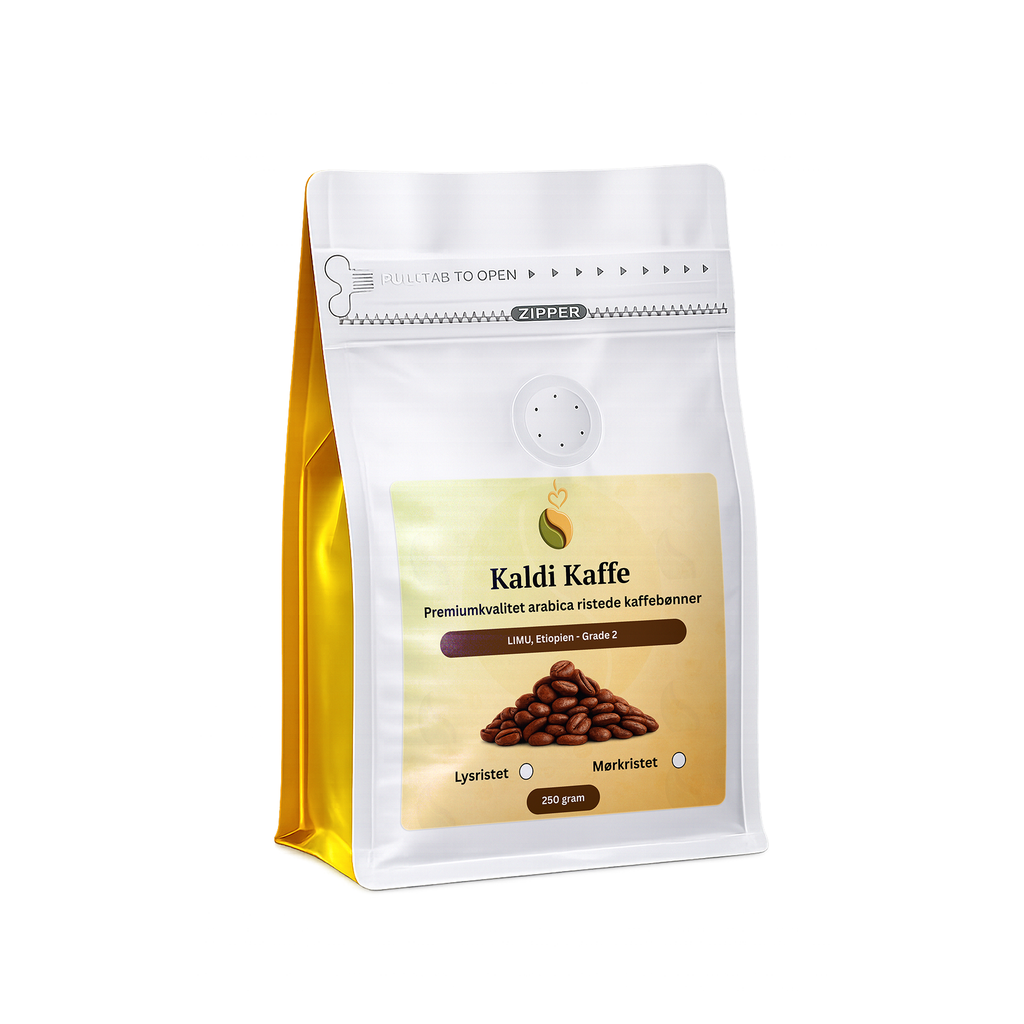Etiopien Limu Grade 2 – 250g Hele Arabica Kaffebønner | Friskristet Kvalitetskaffe