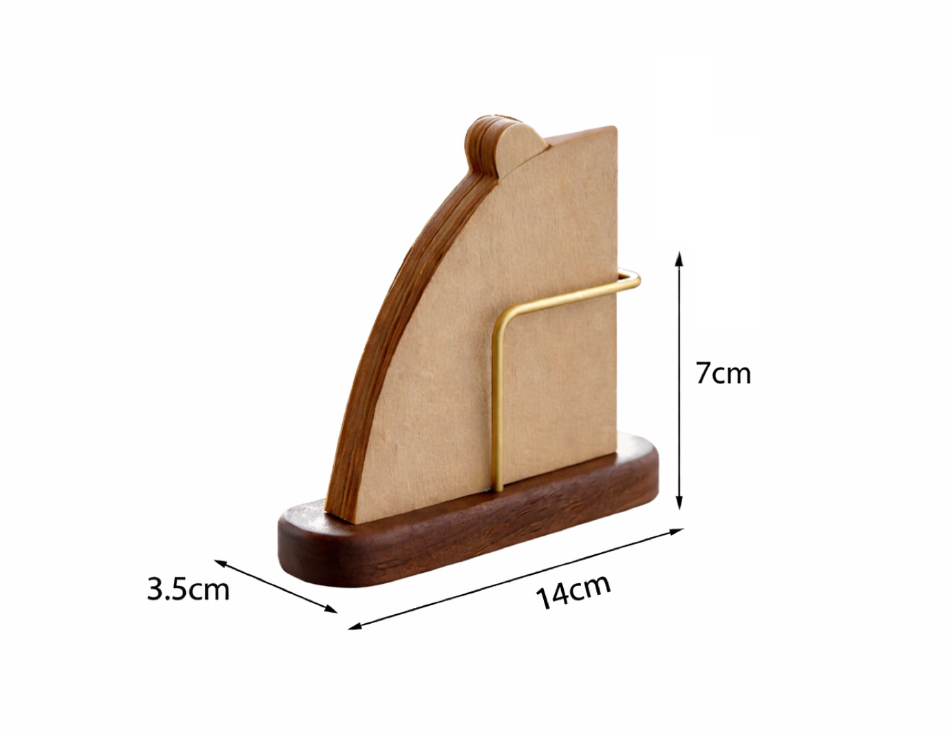 Wooden Coffee Filter Paper Holder, Portable Filter Paper Storage Rack for Table - Single Metal Holder