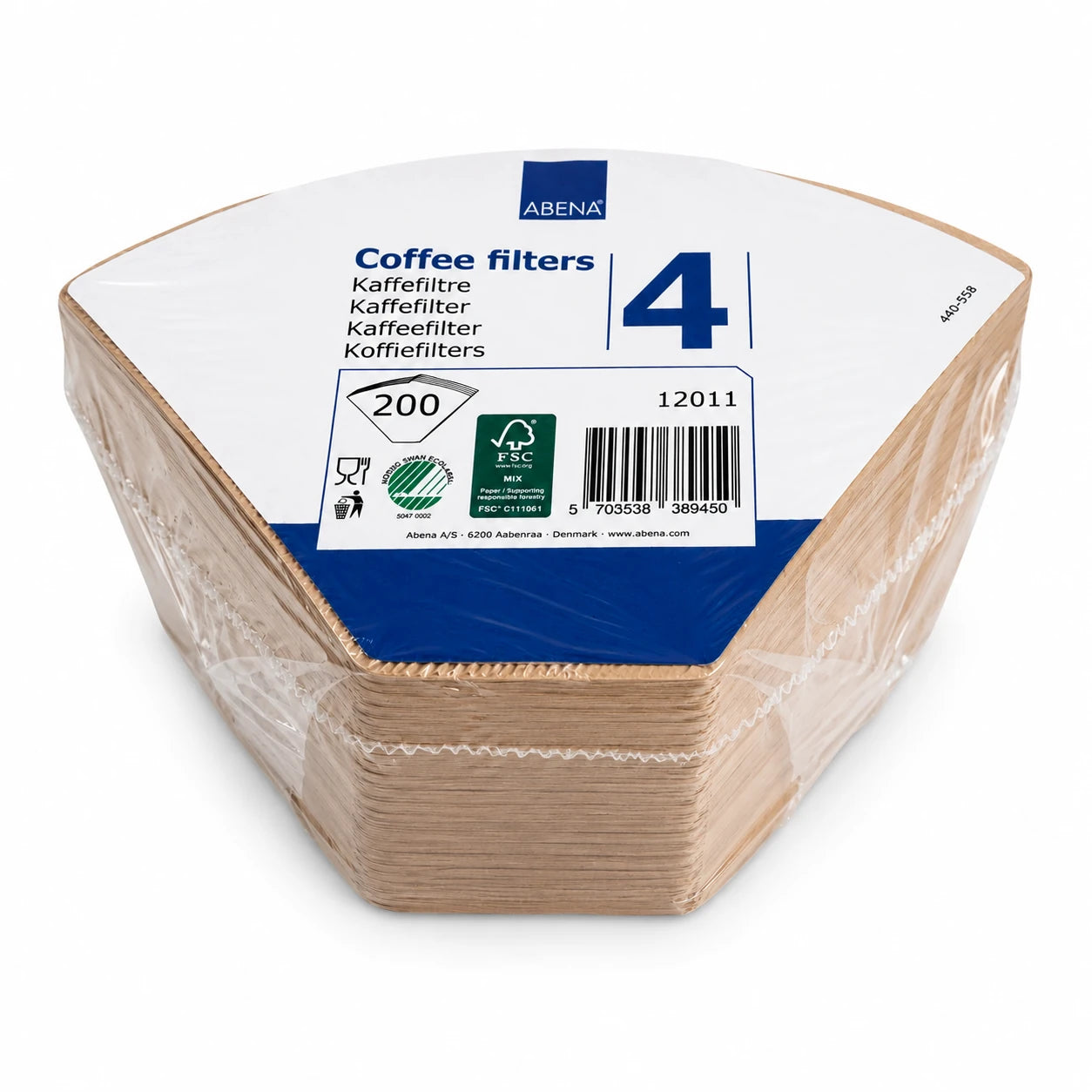 Kaffefilter Abena 1x4 ubleget filterpapir – 200 stk.