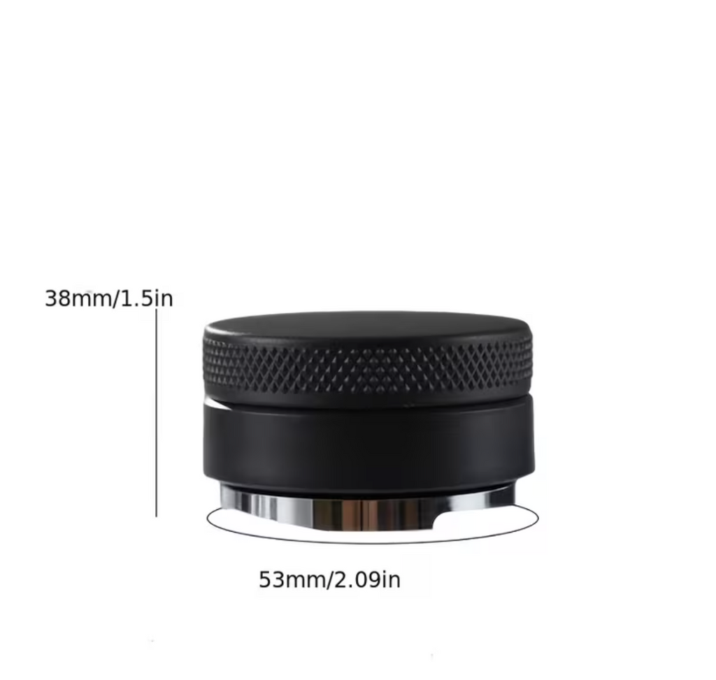 Metaltamper pulverpressehammer til espresso i aluminiumlegering, sort 53 mm