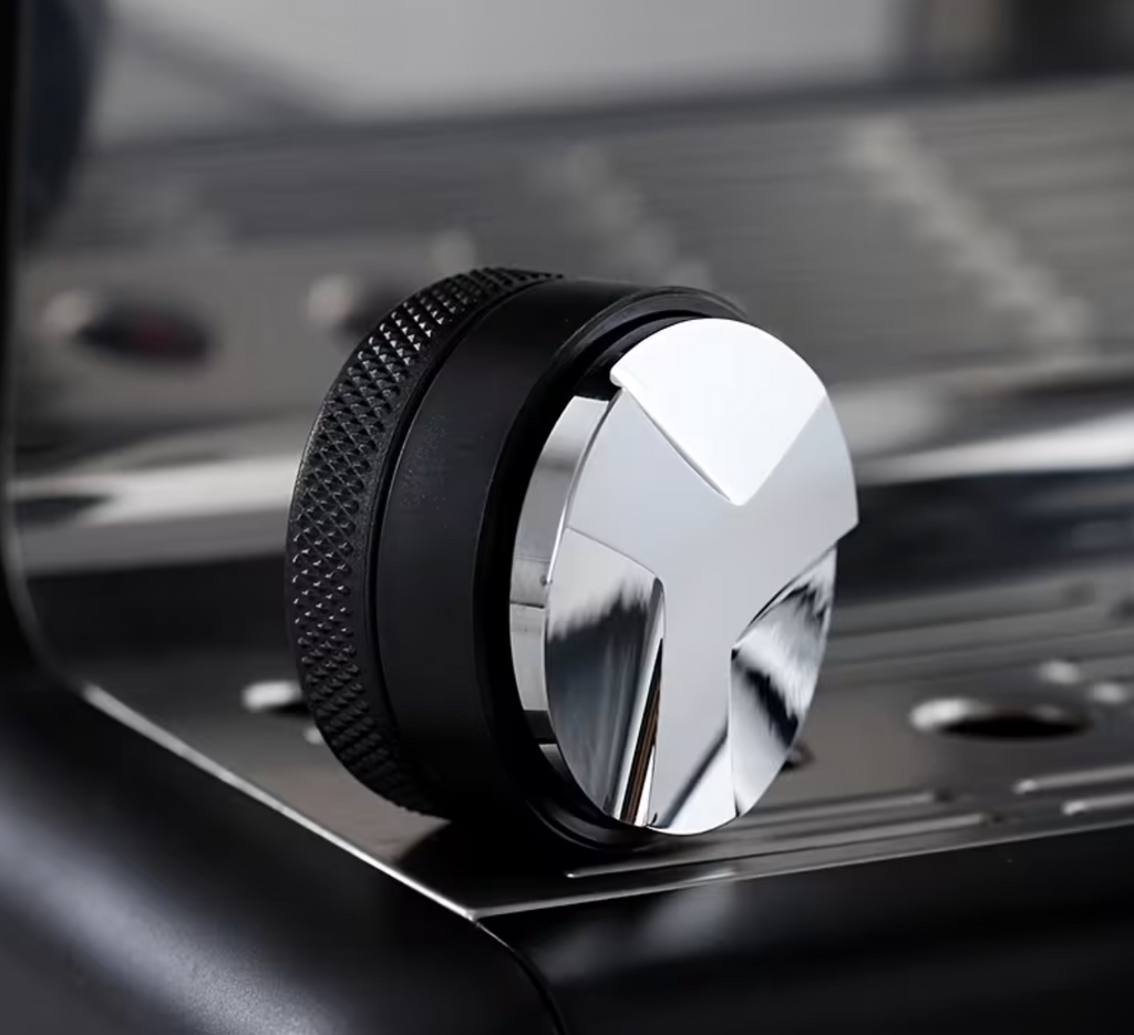 Metaltamper pulverpressehammer til espresso i aluminiumlegering, sort 53 mm