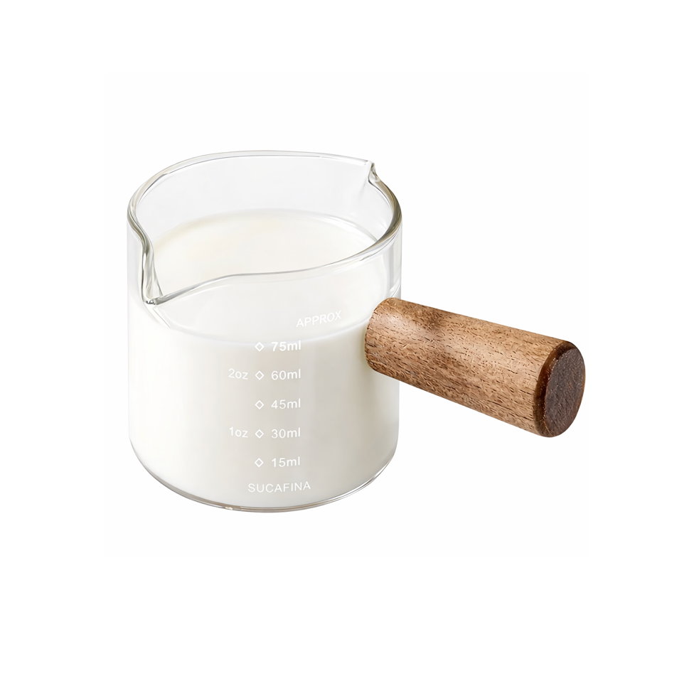 Mini målebæger til mælk eller kaffe med målemarkering - 75ml
