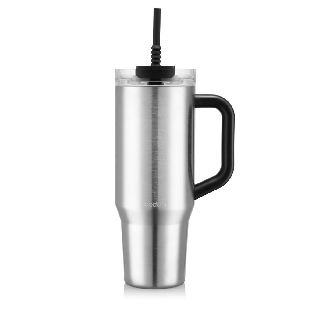 Bodum - Travel Mug with handle & silicone straw, 1.2 L / 40 oz in Belly Band