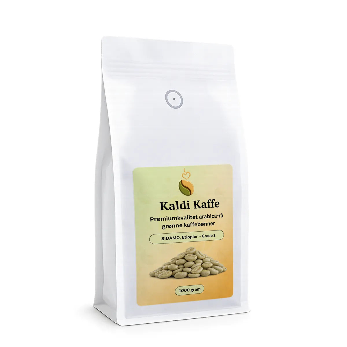 Kaldi Kaffe rå grønne etiopiske Sidamo Grade 1 Arabica specielle kaffebønner til hjemme-ristning, 1 kg