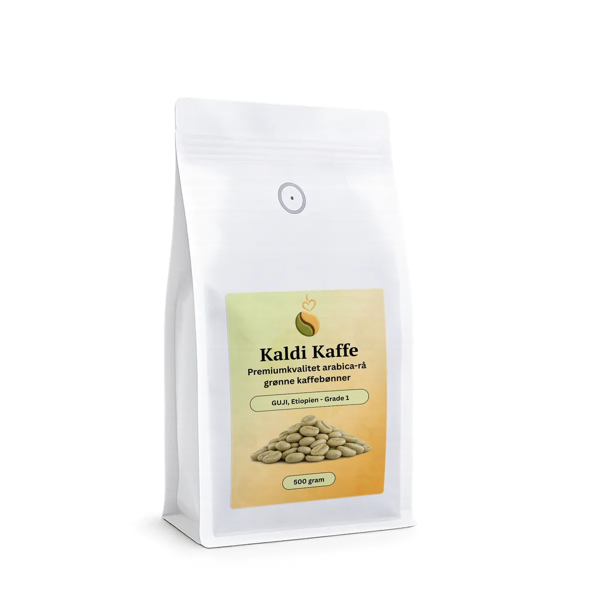 Kaldi Kaffe rå grønne etiopiske Guji Grade 1 Arabica kaffebønner, vasket specialkaffe til hjemme-ristning, 500g