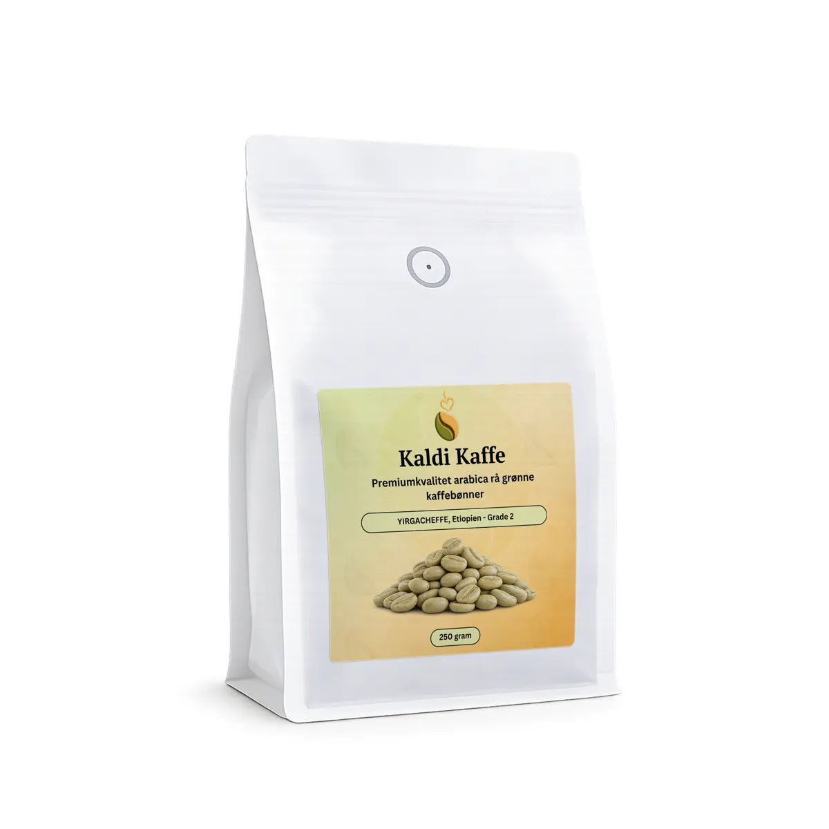 Kaldi Kaffe single origin rå grønne etiopiske Yirgacheffe Grade 2 Arabica specielle kaffebønner til hjemme-ristning, 250g